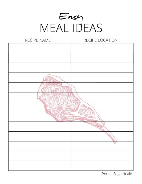 Carnivore Diet Meal Planner (Printable) | Primal Edge Health