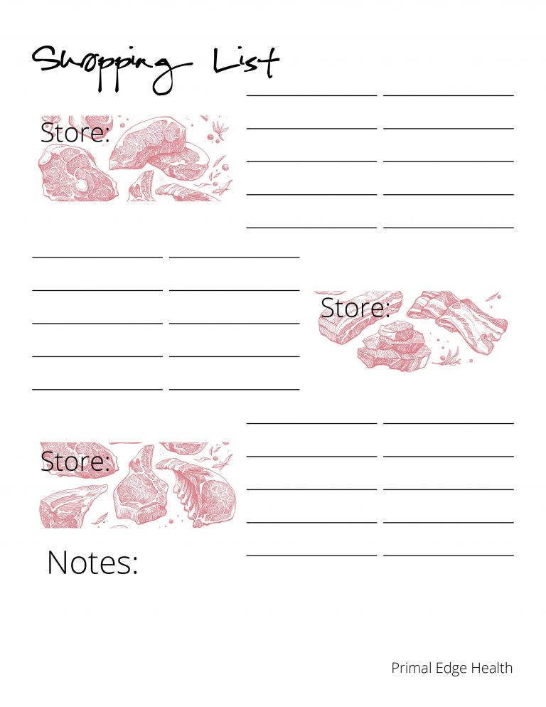 Carnivore Diet Meal Planner (Printable) | Primal Edge Health