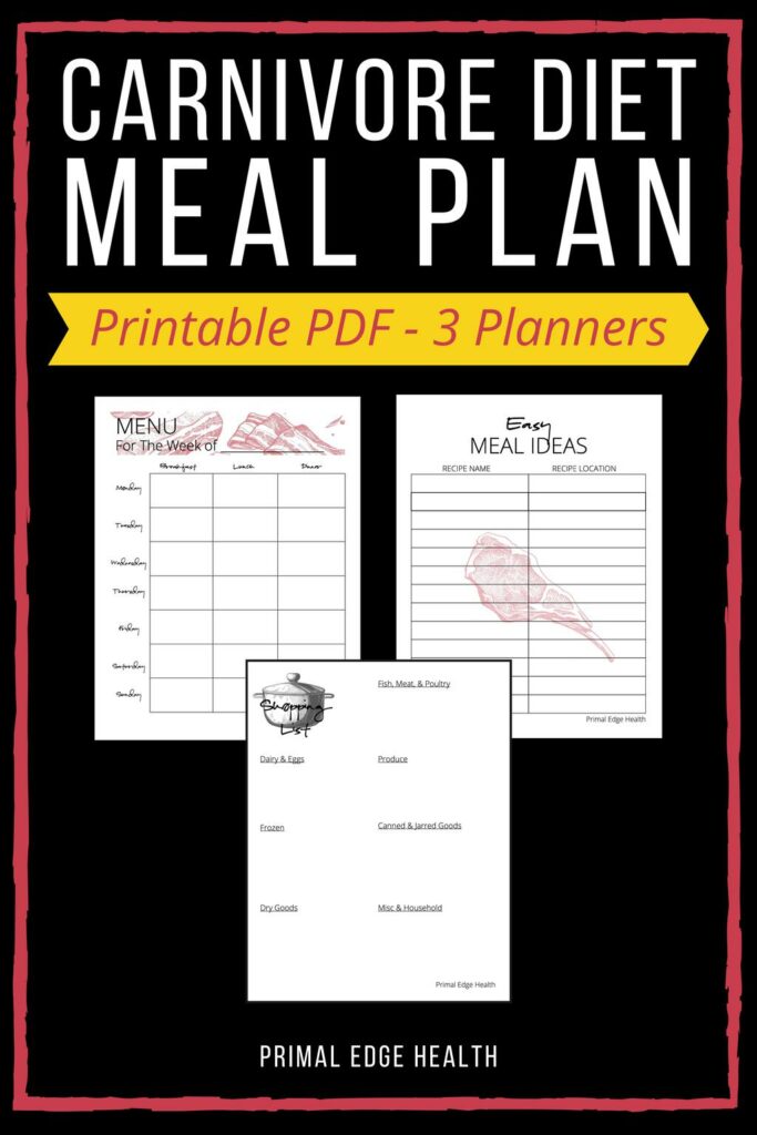 Carnivore Diet Meal Planner Printable 