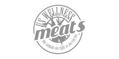 US Wellness Meats logo featuring a circular design with the text "Our animals eat right, so you can too.