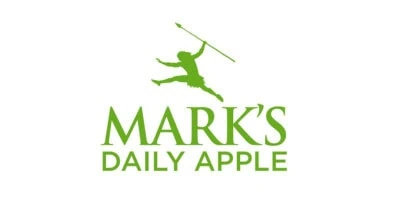 Logo of "Mark's Daily Apple" in green, featuring a silhouette of a person leaping and holding a spear above the text.